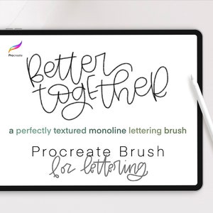 Better Together Procreate Brush, Digital Art Brush, Procreate Lettering Brush, strukturierter Procreate Brush