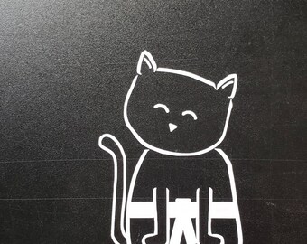 Cat with Martial Arts belt decal sticker