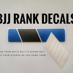BJJ Ranked Belt Car Decal with stripes. Jiu jitsu sticker