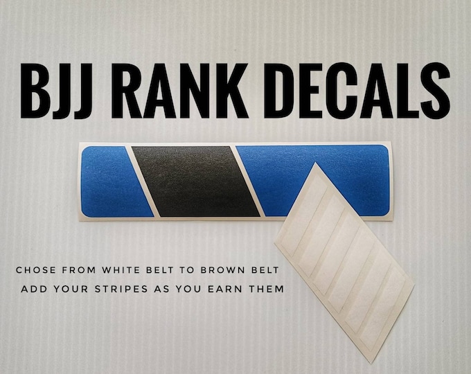 BJJ Ranked Belt Car Decal with stripes. Jiu jitsu sticker