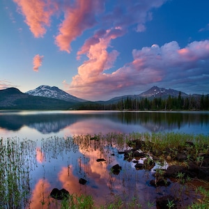 Cloudstreams - South Sister, Three Sisters Wilderness, Broken Top,  Sparks Lake, Central Oregon, High Desert, Metal Art