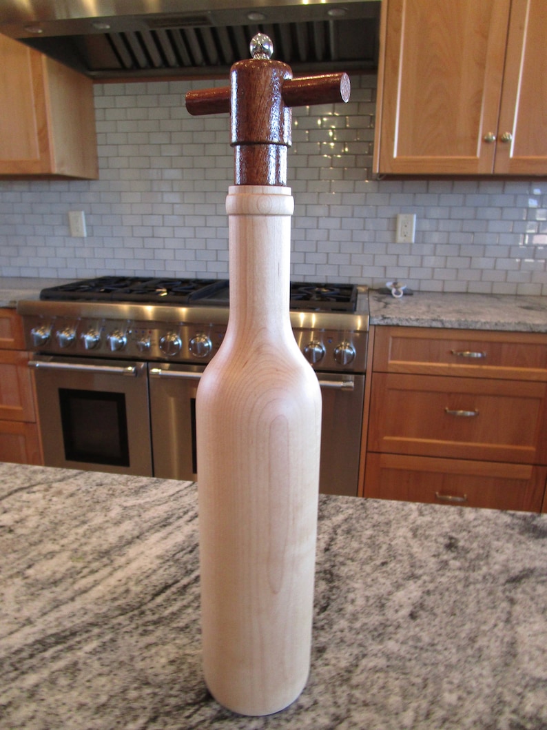 The Original 14 wine Bottle Pepper Mill in Maple Wood Etsy