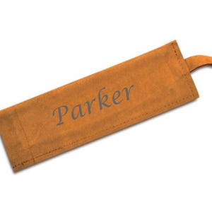 PERSONALIZED Suede Skillet Sleeve: Two ply Handmade Leather