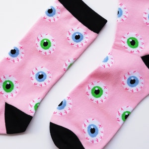 Eyeball Socks | pastel goth aesthetic accessories kawaii emo scenecore scene menhera soft grunge decora fairy kei mall goth eye weirdcore