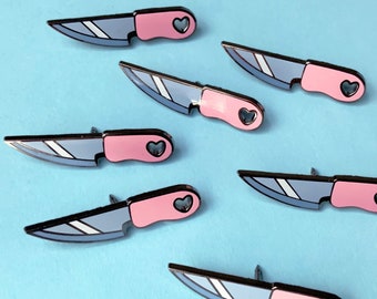 Love Knife Enamel Pin | pastel menhera yandere