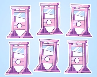 Pink Guillotine Stickers (6 pack) | pastel goth punk riot grrrl lgbt feminist anarchist leftist socialist revolution