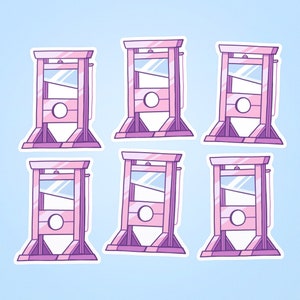 Pink Guillotine Stickers (6 pack) | pastel goth soft feminist punk riot