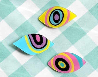 Abstract Eye Hair Clips