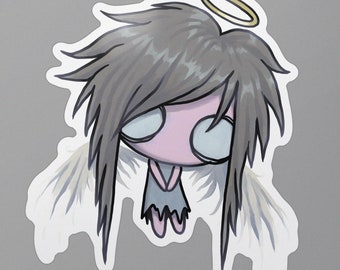 Emo Angel Chibi Sticker | y2k punk chibi mall goth scenecore fairycore grunge angelcore