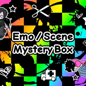 Emo Scene Mystery Box | jewelry, accessories | scenecore necklace bracelet armwarmers legwarmers raver punk grunge mall goth y2k alt e-girl