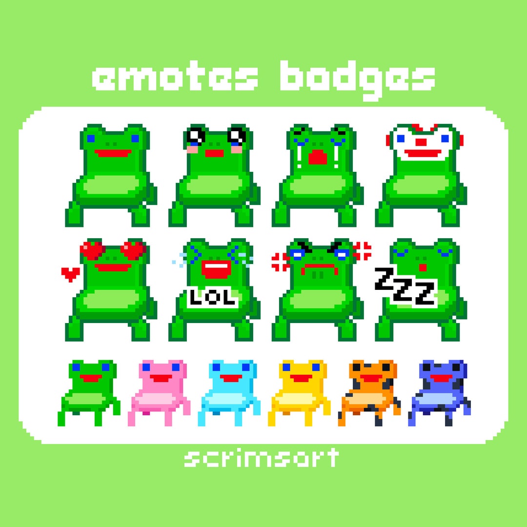 Froggy Chair Twitch Emotes & Sub Badges, Bit Badges | 8-bit Pixel Art ...