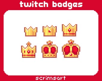 Rote Krone Twitch Sub Badges, Bit Badges | könig königin könig königin könig königin prinzessin prinzessin könig königreich königsblau vtuber twitch
