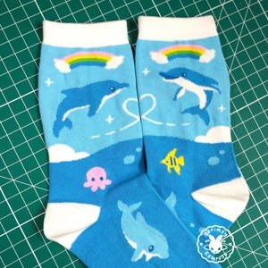Dolphin Socks | symphony meme y2k early 2000s 90s rainbow ocean tropical frutiger aero aqua futurism coconut girl vaporwave mermaid cutecore