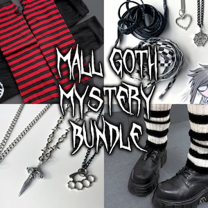 Mall Goth Mystery Box | jewelry, accessories | necklaces bracelets earrings legwarmer socks punk grunge emo scenecore y2k spooky alt e-girl