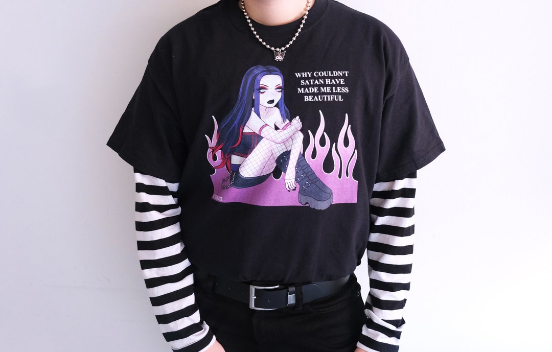 Goffik T-shirt (ebony Dark'ness Dementia Raven Way) | Mall Goth