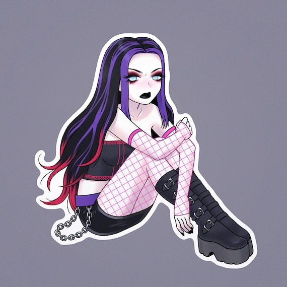 Ebony Sticker | y2k mall goth emo punk scenecore grunge retro funny gothic aesthetic