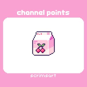 Ícone de pontos de canal de leite de cereja | pixel art emote rosa vermelho pastel fofo kawaii fruta caixa suco bebida sobremesa panificação padaria
