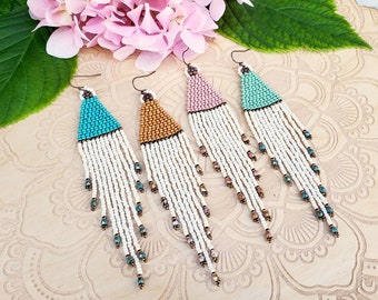 Boho Beaded Earrings with Floral and Vintage Details; 'Chic'. Comes in 4 color options....LAST CHANCE! DISCONTINUING