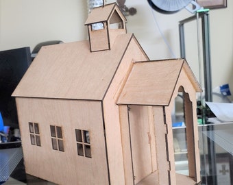 Schoolhouse Dollhouse Kit-1:12 Scale-(UNFINISHED KIT)