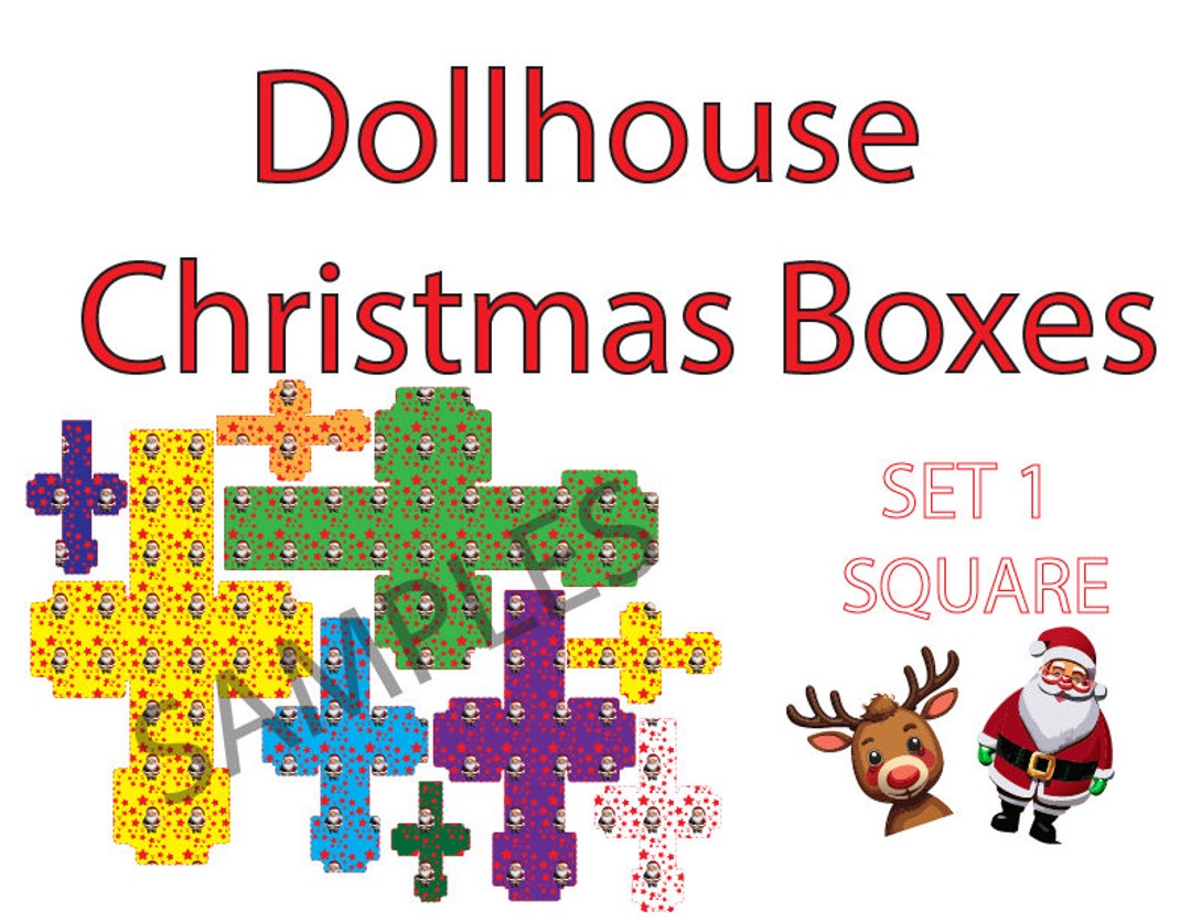 Dollhouse Christmas Box Printables SET 1 digital File Download - Etsy