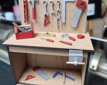 Miniature Tool Bench Kit (1:12 Scale)-(UNFINISHED KIT)