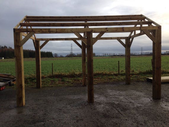 16 Ft Wooden Car Port Hot Tub Shelter Etsy