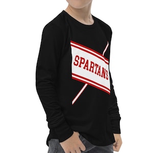 Spartan Cheerleader Uniform YOUTH Long Sleeve Shirt for Halloween (Unisex Children&#39;s Shirt)