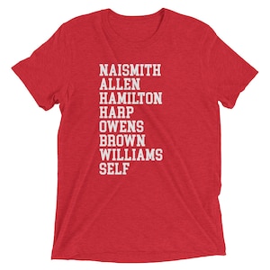 Coaches Tradition - Kansas Basketball T-Shirt (Tri-Blend Short Sleeve KU B-ball Shirt)