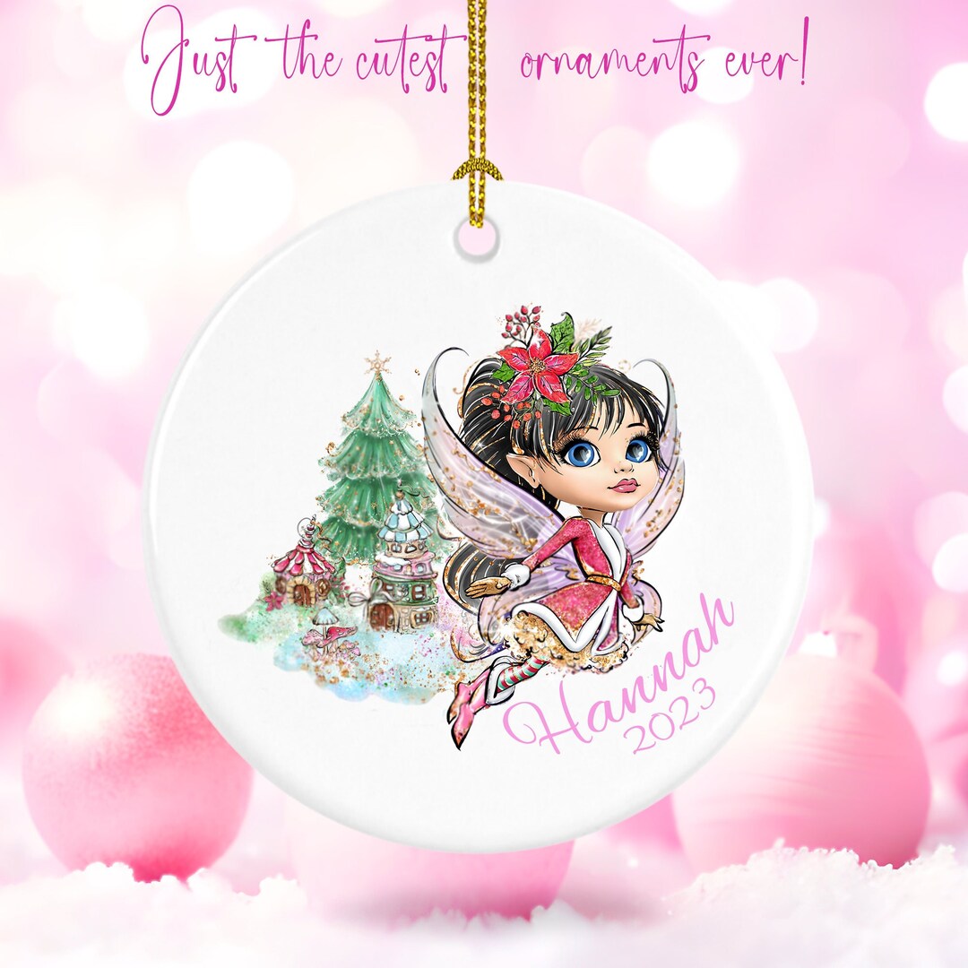 Christmas Fairy Christmas Tree Ornament, Personalized Little Girl Ornaments With the Year, Cute