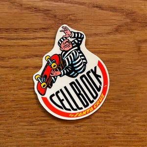 One Cellblock Rails by Santa Cruz Skateboards vintage stickers