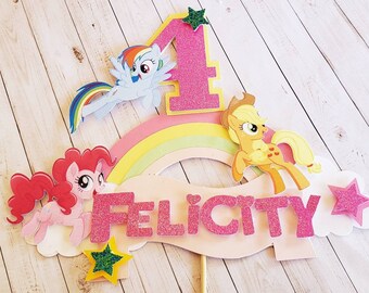 24 X GEBURSTSTAG MY LITTLE PONY ALTER 4 ESSBAR CUPAKE TOPPER KUCHEN DEKORATION C