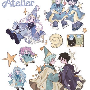 witch hat atelier sticker sheet - transparent, A6