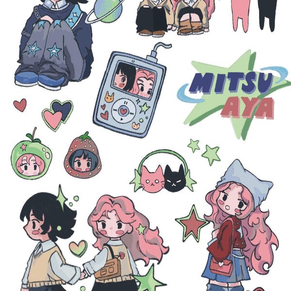 mitsuaya sticker sheet - transparent, A6
