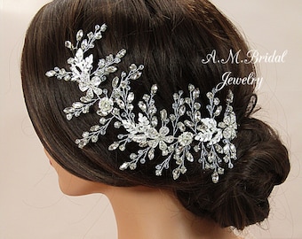 Crystal Hair Vine Crystal Wedding Headpiece Wedding Hair Accessories Bridal Hair Vine Bridal Headpiece Floral Headpiece Bridal Hair Jewelry