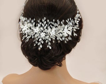 Copricapo da sposa in cristallo Accessorio per capelli da sposa Gioielli per capelli da sposa Copricapo da sposa Vite per capelli da sposa Pezzo per capelli in cristallo Fascia da sposa