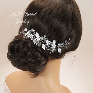 Bridal Hair Vine Bridal Hair Accessory Bridal Headpiece Floral Wedding Hair Vine Wedding Headpiece  Wedding Hair Piece Crystal Headpiece