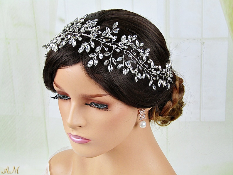 Crystal Wedding Headpiece Bridal Hair Vine Bridal Hair Etsy