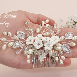Bridal Hair Comb  Bridal Headpiece Wedding Headpiece Wedding Hair Piece Flower Headpiece Wedding Hair Comb Floral Hair Comb Hair Jewelry