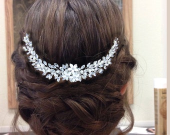 Bridal Hair Accessories, Floral Wedding Headpiece, Crystal Bridal Hair Vine, Wedding Hair Jewelry, Pearl Bridal Headpiece, Bridal Headband