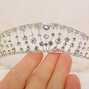 Crystal Silver Wedding Tiara Rhinestone Bridal Tiara Wedding Crown Bridal Headpiece Silver Crystal Crown Rhinestone Bridal Headpiece