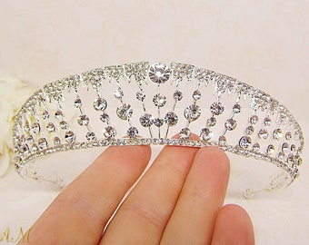 Crystal Silver Wedding Tiara Rhinestone Bridal Tiara Wedding Crown Bridal Headpiece Silver Crystal Crown Rhinestone Bridal Headpiece