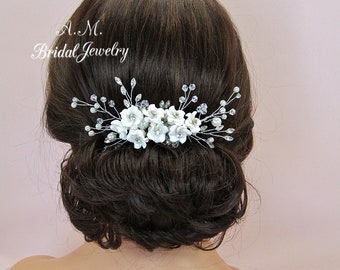 Floral Bridal Hair Comb Bridal Headpiece Wedding Headpiece Wedding Hair Piece Bridal Hair Accessories Wedding Hair Comb Floral Hair Comb