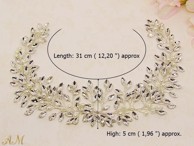 Crystal Bridal Headpiece Wedding Hair Jewelry Bridal Back Piece Wedding Hair Piece Rhinestone Hair Comb Bridal Hair Vine