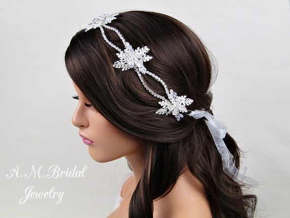 Schönes Perlen-Stirnband Für Bräute – Mit Kristall & Strass In Silber, Ideal Für Hochzeit & Feiern