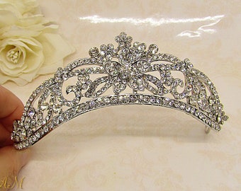 Crown Bridal Tiara Rhinestone Wedding Tiara Silver Bridal Hair Accessories