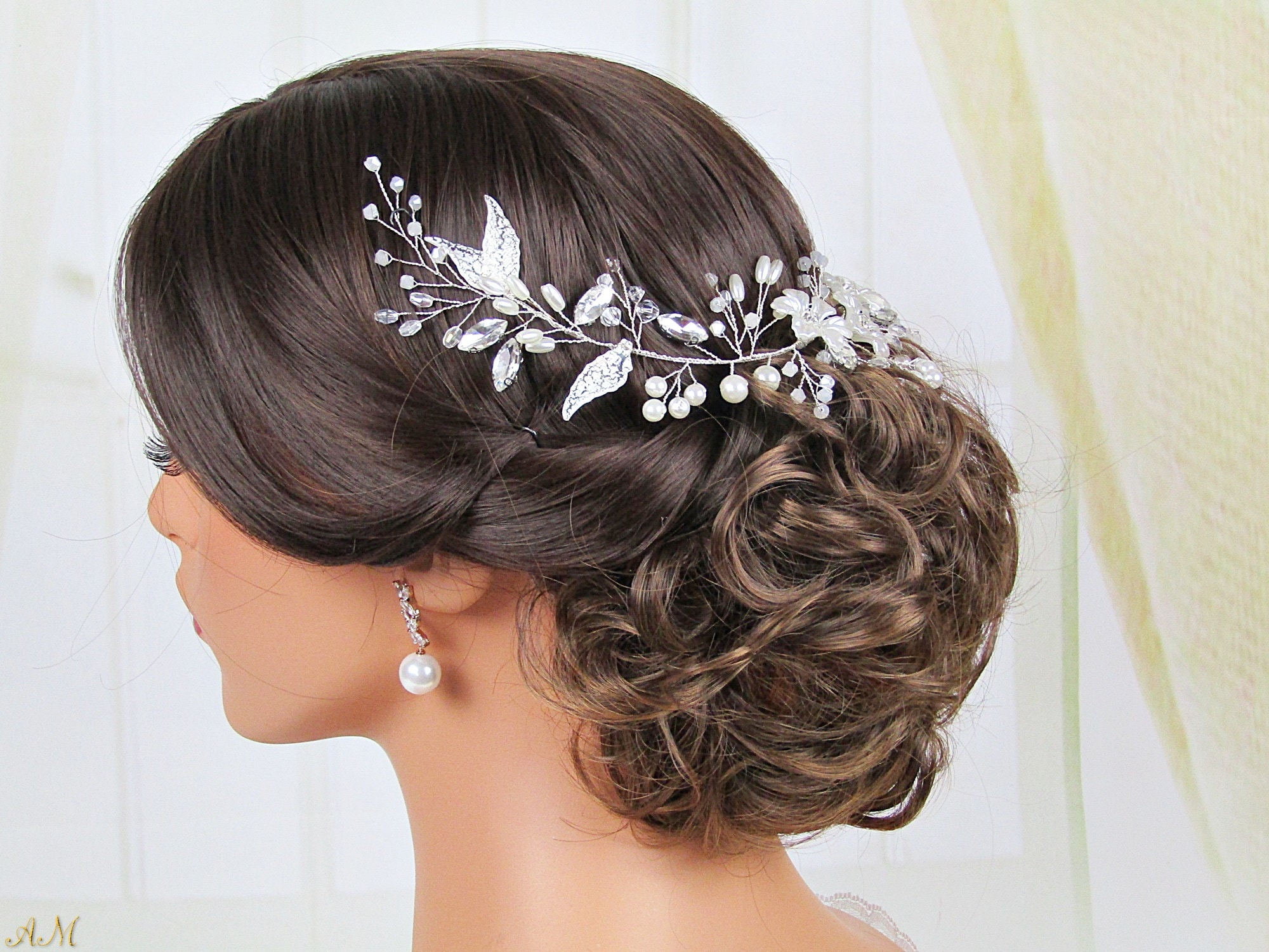 Silver Bridal Hair Piece Wedding Hair Accessories Bridal hair Etsy