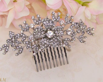 Silver Bridal Hair Comb Rhinestone Wedding Comb Bride Hair Comb Wedding Hair Accessory Wedding Hair Jewelry Bridal Hair Piece
