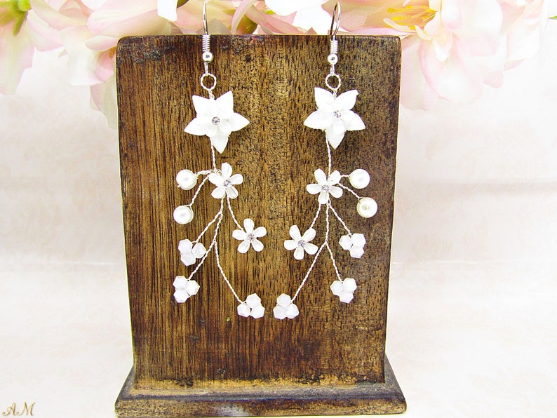 Bridal Silver Hair Vine /& Earrings Set Bohemian Wedding Accessories Set Wedding Earrings and Headpiece Opal Wedding Hair Accessories