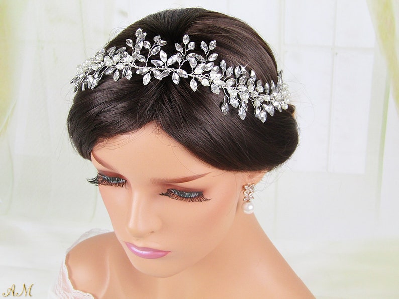 Crystal Bridal Headpiece Wedding Hair Jewelry Bridal Back Piece Wedding Hair Piece Rhinestone Hair Comb Bridal Hair Vine