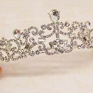 Bruidskroontiara bruiloft kroon tiara bruids hoofddeksel zilveren tiara strass tiara kristal kroon bruiloft hoofddeksel prinses tiara haar